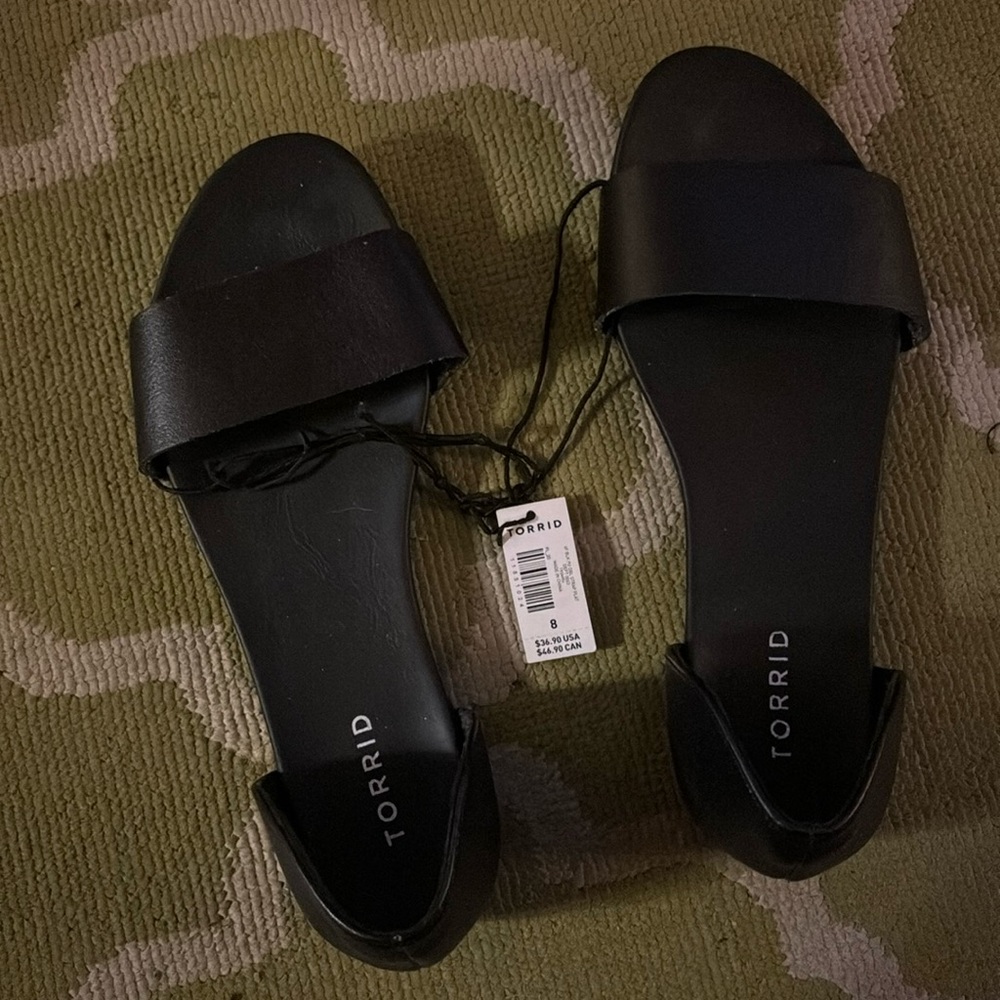 Black sandals.  Torrid size 8